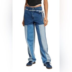 NWT Adidas x KSENIASCHNAIDER Patchwork Straight Leg Jeans